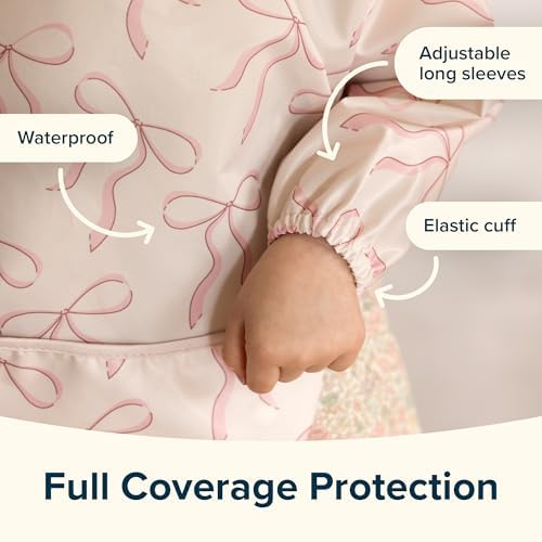 Tiny Twinkle Long Sleeve Bib for Babies & Toddlers | 2-Pack Waterproof Smock - Image 3