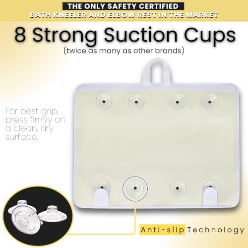 Bath Kneeler –8 Suction Cups & 2" Thicker Padding.Certified Bath Kneeling Pad - Image 3
