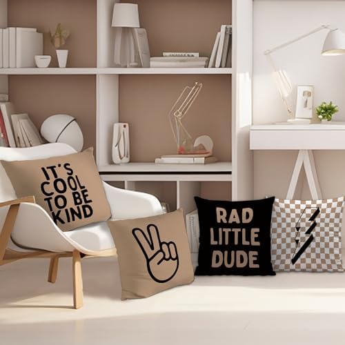 Brown Boy Pillow Covers 18x18 - Image 3