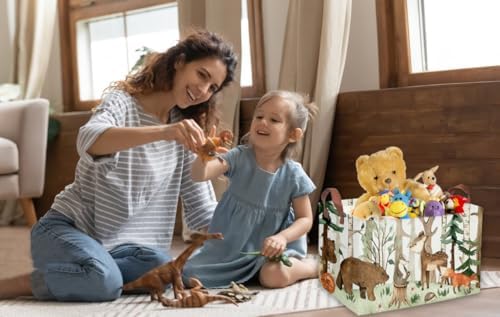 Sanjiaofeng Rectangular Kids Basket Animal Storage Bins, Woodland Storage - Image 2