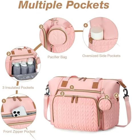 Diaper Bag Tote, Large Baby Hospital Bag - Image 5