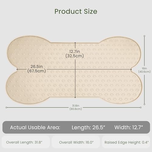 PWTAA Dog Food Mat Anti-Slip Silicone Dog Bowl Mat Thicker Pet Placemat - Image 2