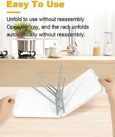 Baby Bottle Drying Rack with Tray and Drainer, Space Saving Bottle Drying Rack - Image 3
