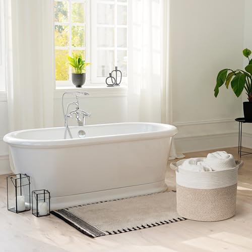 Blanket Basket for Living Room, Woven Rope Storage Basket - Image 5