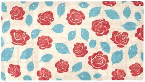 Shower Mat Non Slip, Rose Leaves Anti Slip Bath Mat by Anna+Cowper