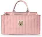 Quilted Fabric Storage Basket Floral Baby Diaper Caddy Quilted Basket - Image 5