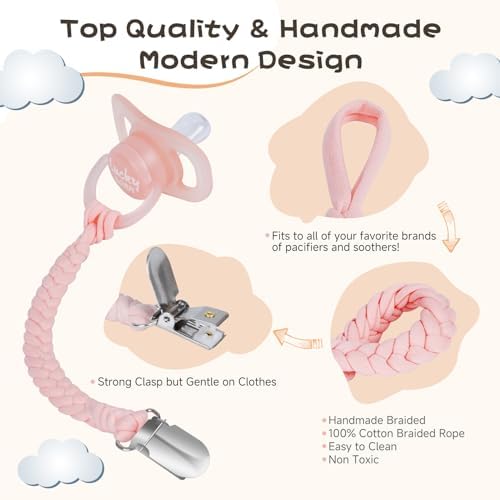 POKIPAW Pacifier Clip for Boys and Girls, 6 Pack Baby Pacifier Holder Leash - Image 3