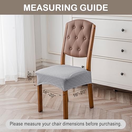 Genina Waterproof Chair Covers Set of 4, No Rear Covers, Light Gray - Image 5