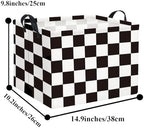 Rectangular Car Basket for Boys Checkered Basket Kids Baby Storage Bin - Image 6