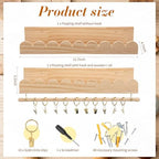 Qunclay 2 Pcs Nursery Floating Shelves Headband and Bow Holder - Image 3