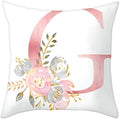 Throw Pillow Covers Alphabet Decorative Pillow Cases ABC Letter Flowers Cushion by Eanpet