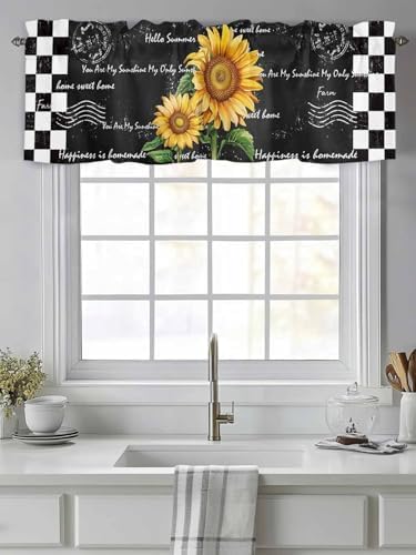 Vandarllin Buffalo Plaid Kitchen Curtains Valances - Image 2