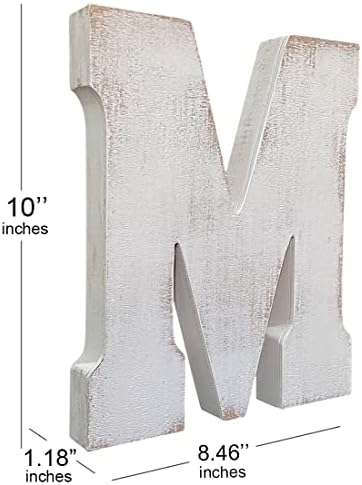 10 Inch Wooden Letter M, Freestanding and Wall Hanging Home Decor - Image 3