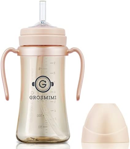 GROSMIMI PPSU Baby Straw Cup Stage 1, Spill-Proof by GROSMIMI