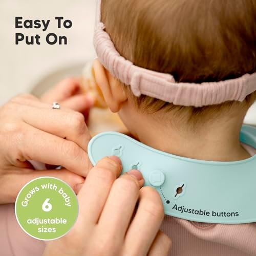 KeaBabies 2-Pack Silicone Bibs for Babies, Toddlers Girl - Image 5