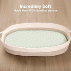 2-Pack Baby Bassinet Sheets Girl, 33x17 Bedside Sheets - Image 2