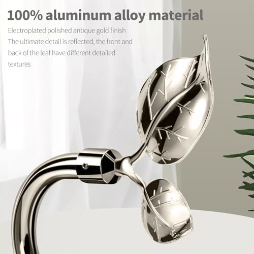 HIKMLK Leaf Shaped Curtain Tieback Holdbacks 2pcs, Handmade Metal Curtain Side - Image 3