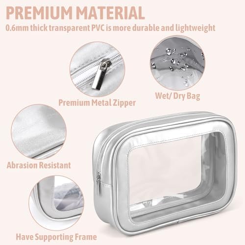 YOPCDJ 3PCS Clear Toiletry Bag, TSA Approved Travel Pouch - Image 4