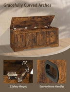 DINZI LVJ Storage Chest, Wooden Toy Box, Rustic Brown 50.0" L - Image 4