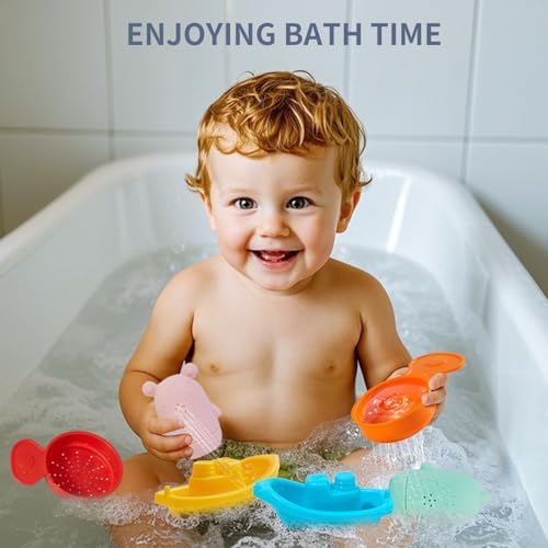 Baby Bath Toys for Kids, Spoons & Sensory Silicone Bath Toys, Bathtub Water - Image 2
