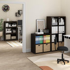 Furinno CUBICLE 8-Cube Book Shelf, Extra Thick Frame Bookshelf, Dark Oak - Image 6