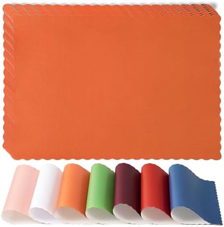 Fit Meal Prep 200 Pack Disposable Paper Placemats, 14 x 10 Inch Orange by FMPBRANDS