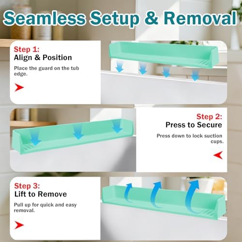 Bathtub Splash Guard for Tub Kids- Silicone Bath Play Shelf - Image 7
