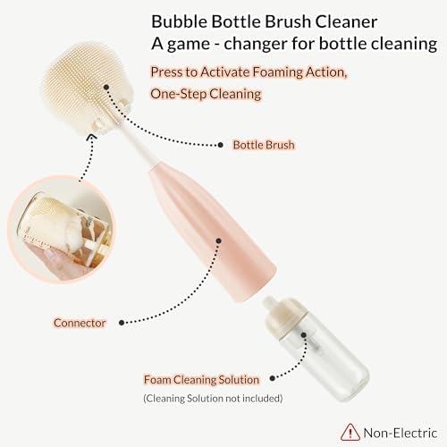 Baby Bottle Brush Kit with Push-Press Bubble and Drying Rack - Image 2