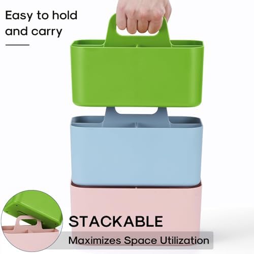 Multiuse Caddy Organizer with Handle, Portable Divided Plastic Tote Bin - Image 7