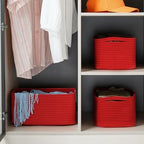 3 Pack Small Storage Baskets for Organizing, 11.8×7.8×5.1", Christmas Red - Image 4