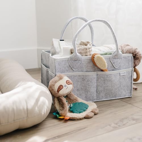 PUTSKA Baby Diaper Caddy Organizer, Felt Nursery Basket, Extra Large - Image 5