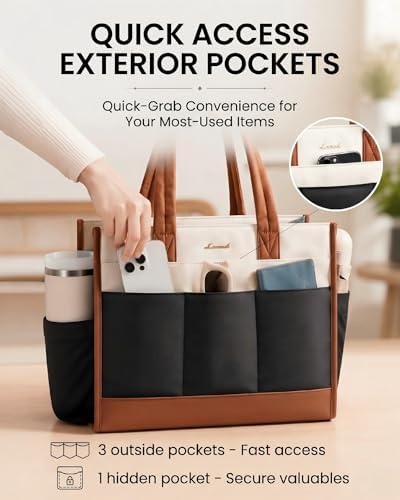 LOVEVOOK Work Tote Bag for Women, 17.3 Inch Laptop Bag - Image 5