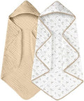 Yoofoss Hooded Baby Bath Towels 2 Pack 100% Muslin Organic Cotton by YOOFOSS