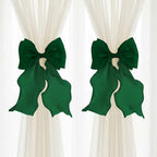 2 Pack French Lace Bow Curtain Tiebacks, Dark Green by GAJILON