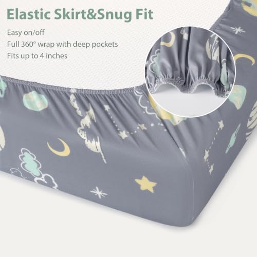 Baby Bedside Bassinet Sheets Fitted, 33”x20” Compatible - Image 7