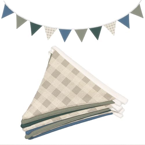 Boys Toddler Room Playroom Nursery Decor, Garland Triangle Banners Blue Grey by Unknown