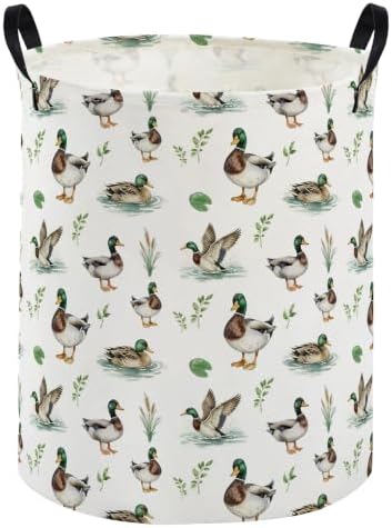 Kids Laundry Basket Mallard duck Hamper by DDBASKET