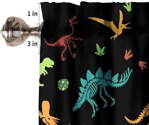 Dinosaur Valance Curtain for Boys Kids Nursery Playroom Room Decor Cartoon Dino - Image 4