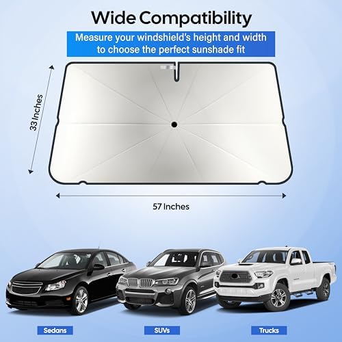 Econour Windshields Sun Shade for Car, Foldable Car Sunshade & Window Tint - Image 4