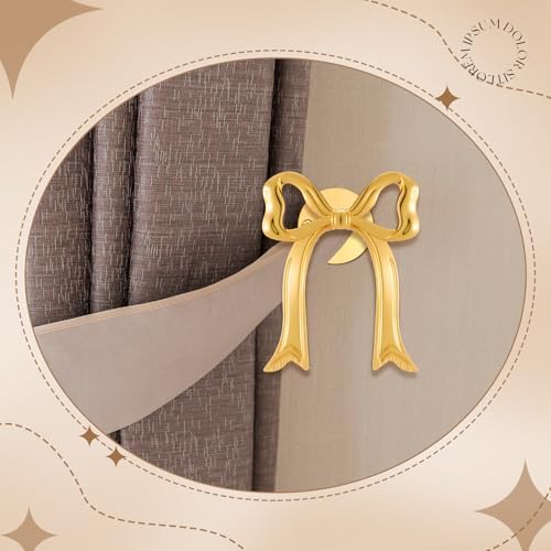 Blulu 2 Pcs Metal Bow Curtain Holdbacks, 4.06 x 3.15 Inches - Image 6
