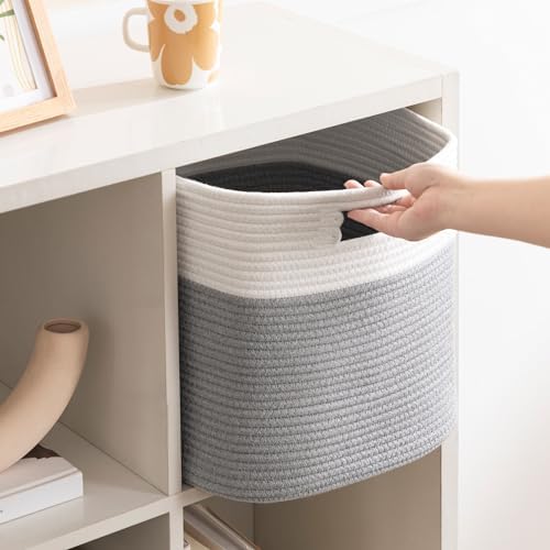 UBBCARE Set of 4 Storage Basket-13 X 13 X 13 in, Cotton Rope Basket - Image 5