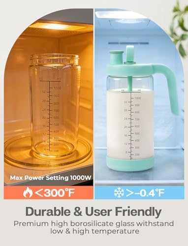 Xaproo 32oz Glass Formula Mixing Pitcher, Borosilicate Breastmilk Mixer - Image 6