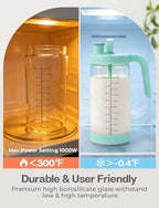 Xaproo 32oz Glass Formula Mixing Pitcher, Borosilicate Breastmilk Mixer - Image 6
