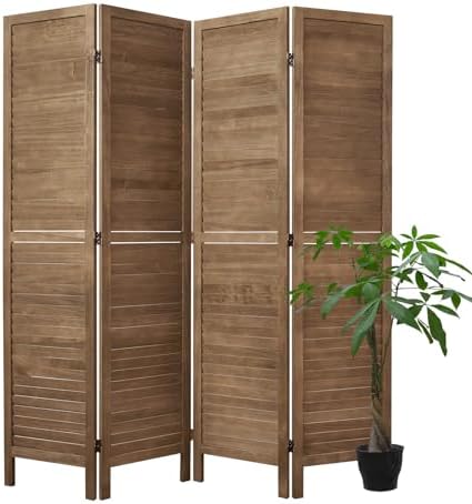 Room Dividers and Folding Privacy Screens, Wood Louvered Separators Divider Wall by Svimi