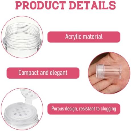 6 Pcs Plastic Loose Powder Bottle Clear Mini Loose Powder Jars - Image 3