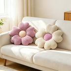 2 Pcs Flower Pillow 15'' Pink Decorative Throw Pillows - Image 2