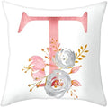 Throw Pillow Covers Alphabet Decorative Pillow Cases ABC Letter Flowers Cushion by Eanpet