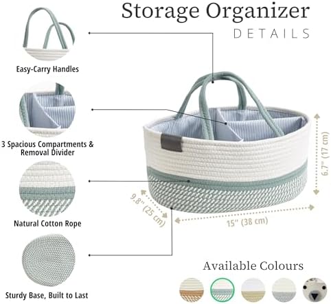 DECOMOMO Baby Caddy Organizer, Large Diaper Caddy Basket - Image 3