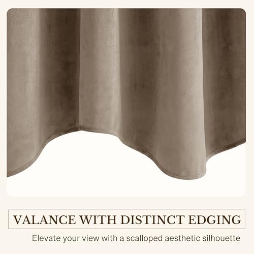 StangH Camel Beige Scalloped Valance Curtains 52x18 Inch, 1 Panel - Image 5