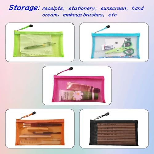 Small Mesh Zipper Pouch Bags for Purse & Small Mesh Pencil Pouches - Image 5